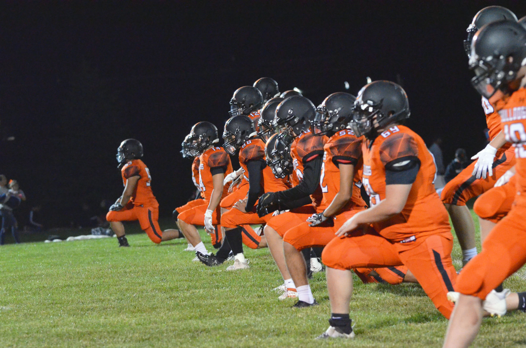 Players stretching